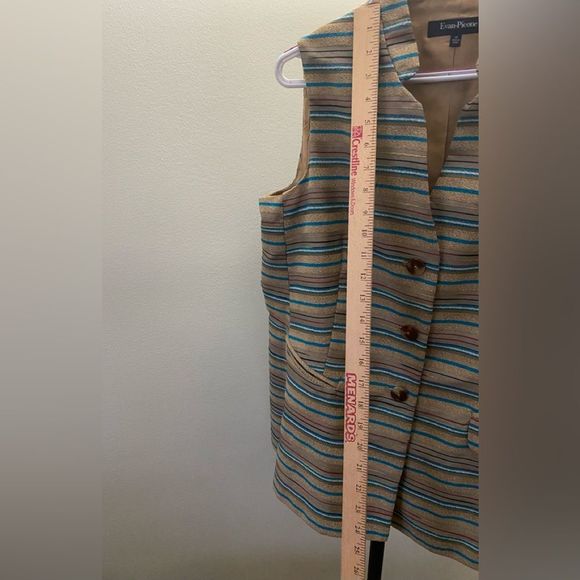 Evan-Picone Sleeveless jacket, Size 14, button down - Picture 8 of 10